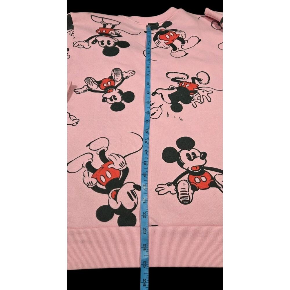 Mickey Mouse AOP Pullover Sweatshirt Disney 100 Pink Lightweight Womens Medium - Picture 9 of 10